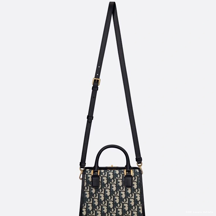 Cheap Bag Blue Motif Small Canvas Dior Boston Oblique 0715 Luxury